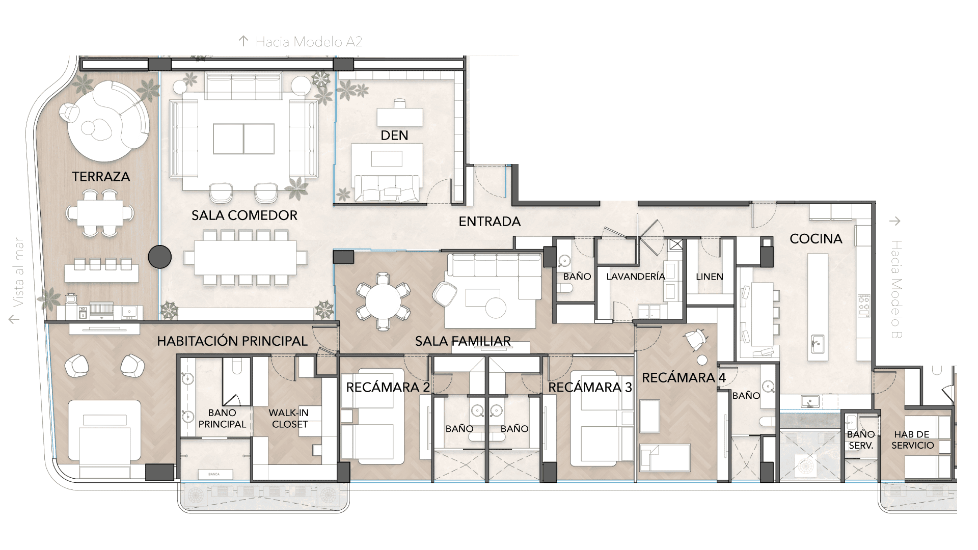 Modelo A1 Planta Baja - Nivel 100